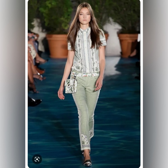 Tory Burch NWT Size 27 MIA Botanical Slim Boot Pant - Picture 2 of 7
